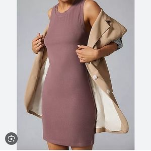 Anthropologie Bordeaux Tank Mini midi brown Dress sleeveless XL